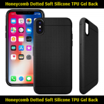 Honeycomb Dotted Soft Silicone TPU Gel Back for iPhone XR/XS Max Slim Fit Look